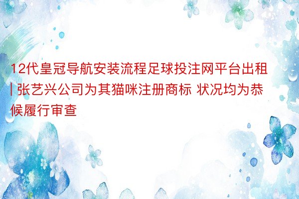 12代皇冠导航安装流程足球投注网平台出租 | 张艺兴公司为其猫咪注册商标 状况均为恭候履行审查